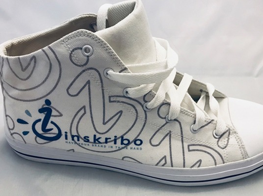 Pair of custom branded shoes